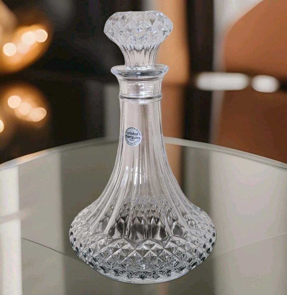 Vtg Cristal D'Arques-Durand Longchamp Crystal Decanter 24% Genuine Lead Crystal